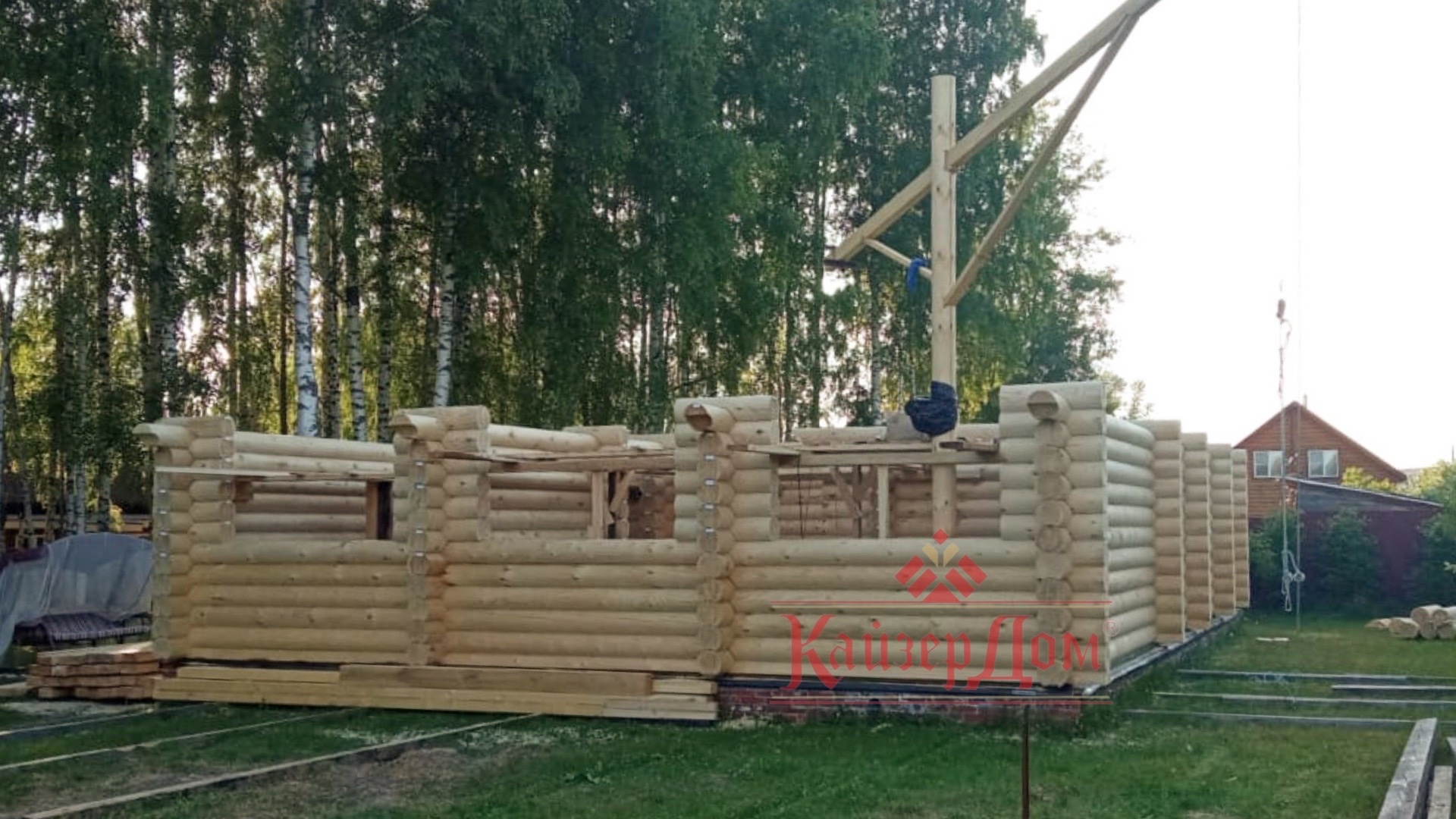 Фотография - Проект дома «Дом из оцилиндрованного бревна в Нижнем Новгороде в процессе строительства!» 