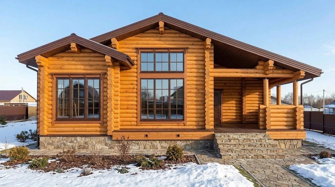 Дом из оцилиндрованного бревна «Северный» 123 м² в Нижнем Новгороде