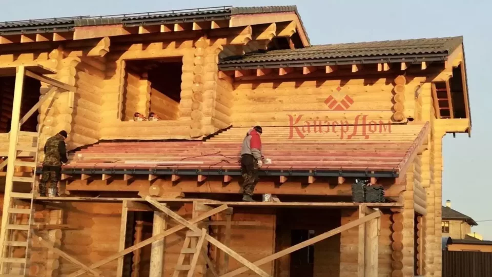 Дом из оцилиндрованного бревна с сауной в Щапово — 356 м² — фотография 8