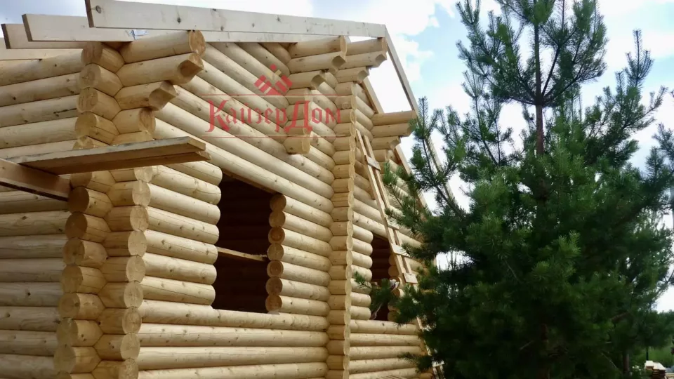 Одноэтажный дом из оцилиндрованного бревна 95 м² в Нижнем Новгороде — фотография 11