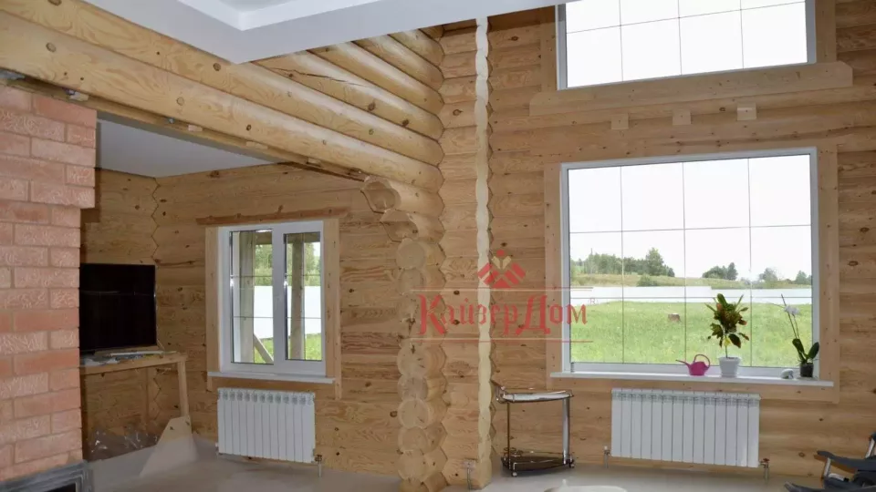 Коттедж из оцилиндрованного бревна 154 м² в Кирове — фотография 6