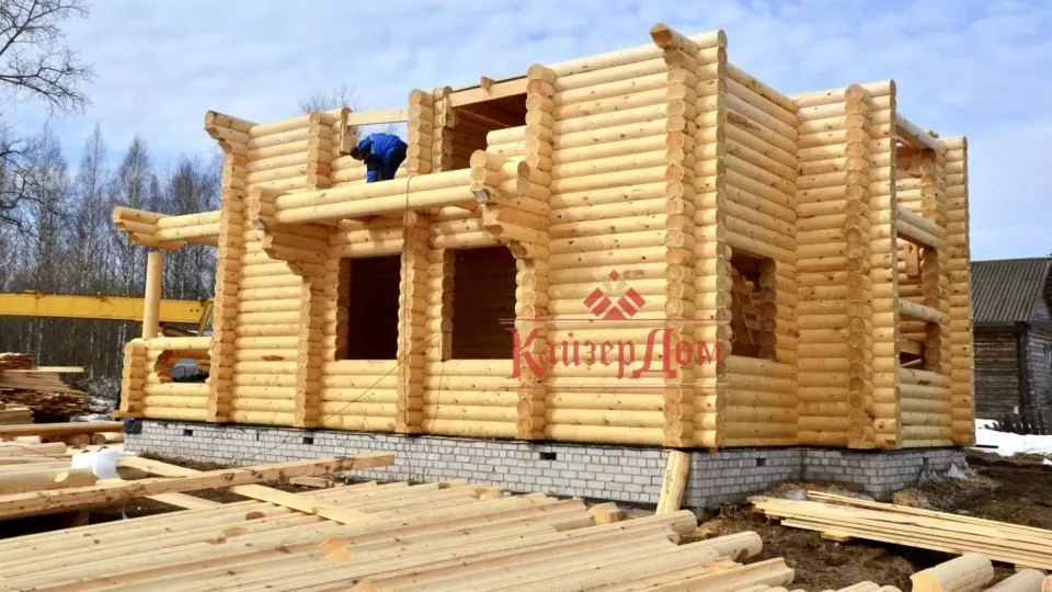 Коттедж из оцилиндрованного бревна 154 м² в Кирове — фотография 9