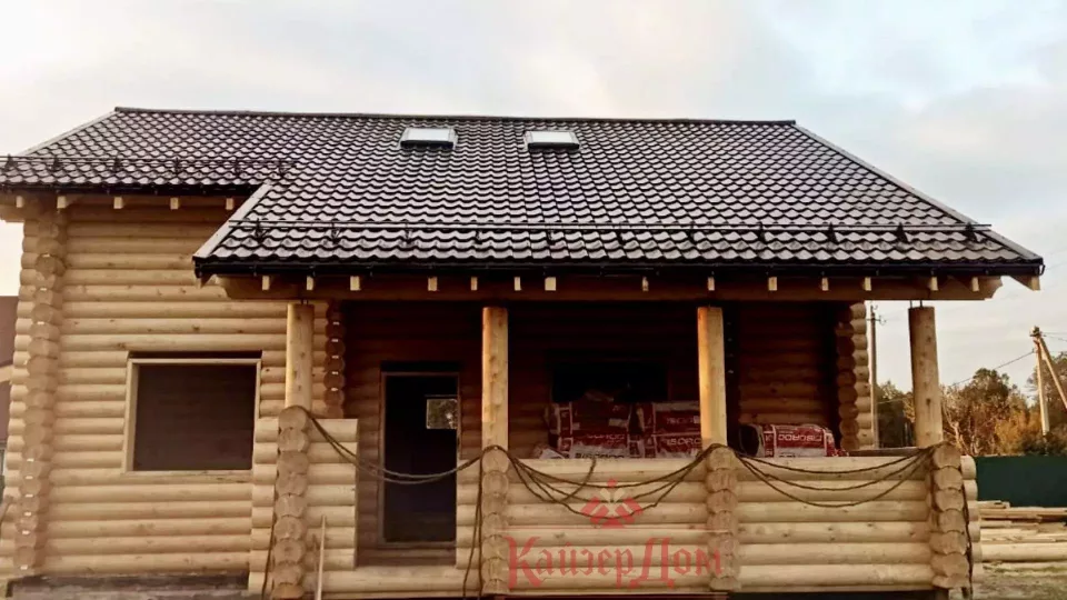Дом из оцилиндрованного бревна 130 м² в Калужской области — фотография 2