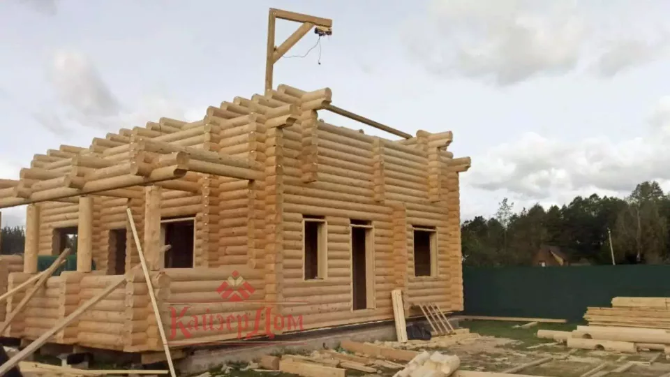 Дом из оцилиндрованного бревна 130 м² в Калужской области — фотография 5