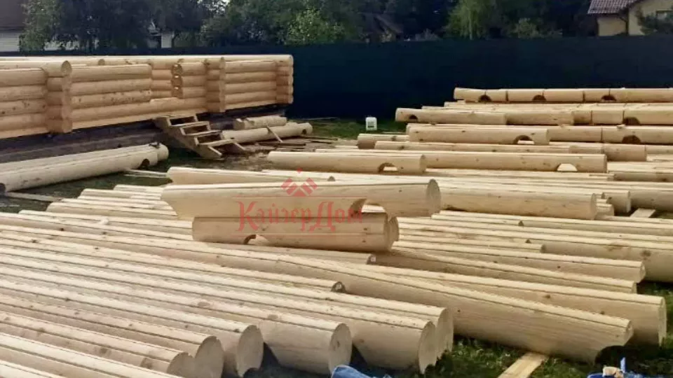 Дом из оцилиндрованного бревна 130 м² в Калужской области — фотография 6