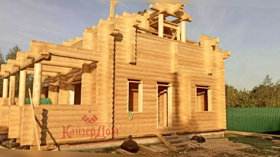 Дом из оцилиндрованного бревна 130 м² в Калужской области — фотография 7
