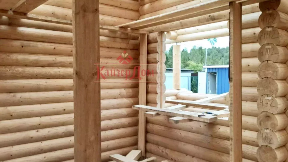 Дом из оцилиндрованного бревна 130 м² в Калужской области — фотография 8