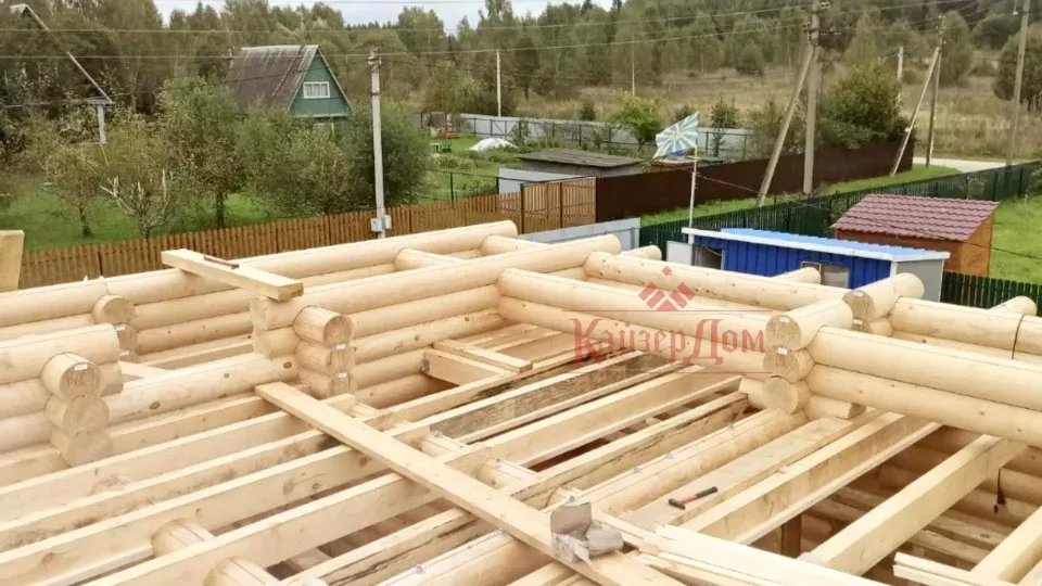Дом из оцилиндрованного бревна 130 м² в Калужской области — фотография 13