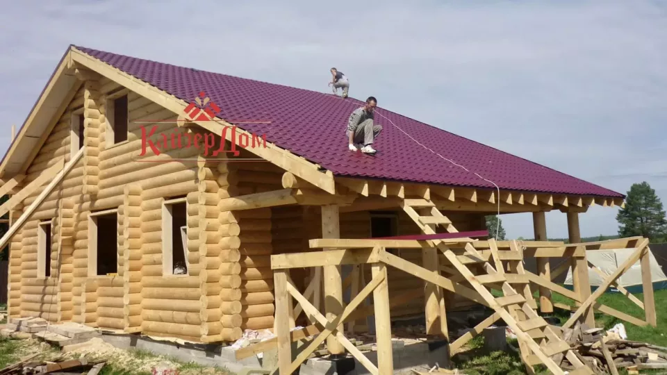 Коттедж с баней из оцилиндрованного бревна — 135 м² — фотография 10