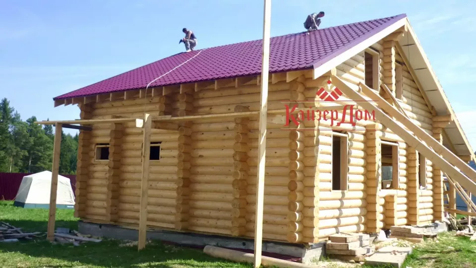 Коттедж с баней из оцилиндрованного бревна — 135 м² — фотография 11