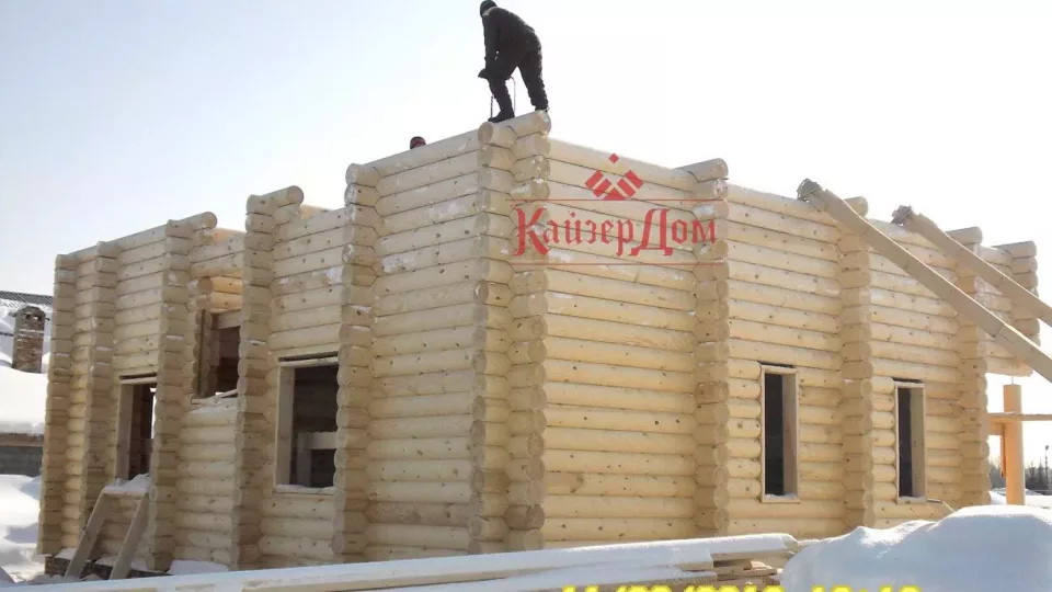Коттедж из оцилиндрованного бревна 171 м² в Казани — фотография 4