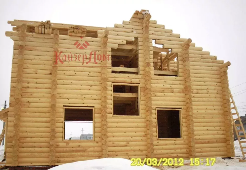 Коттедж из оцилиндрованного бревна 171 м² в Казани — фотография 8