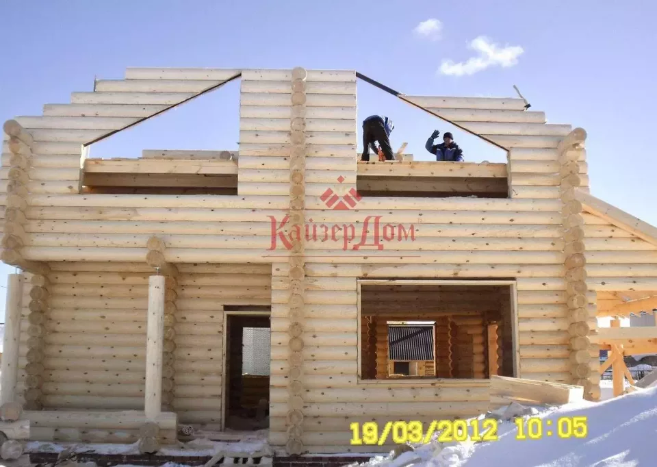 Коттедж из оцилиндрованного бревна 171 м² в Казани — фотография 10