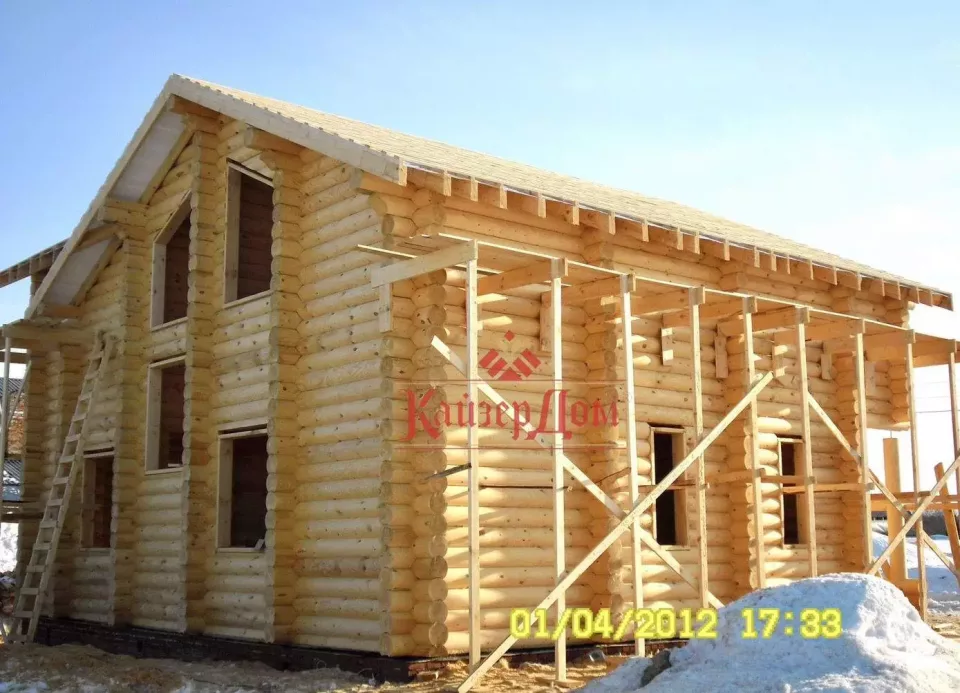 Коттедж из оцилиндрованного бревна 171 м² в Казани — фотография 11