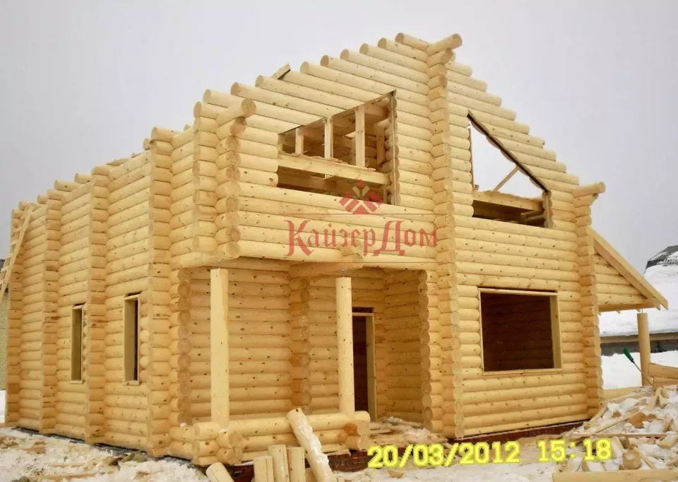 Коттедж из оцилиндрованного бревна 171 м² в Казани — фотография 12