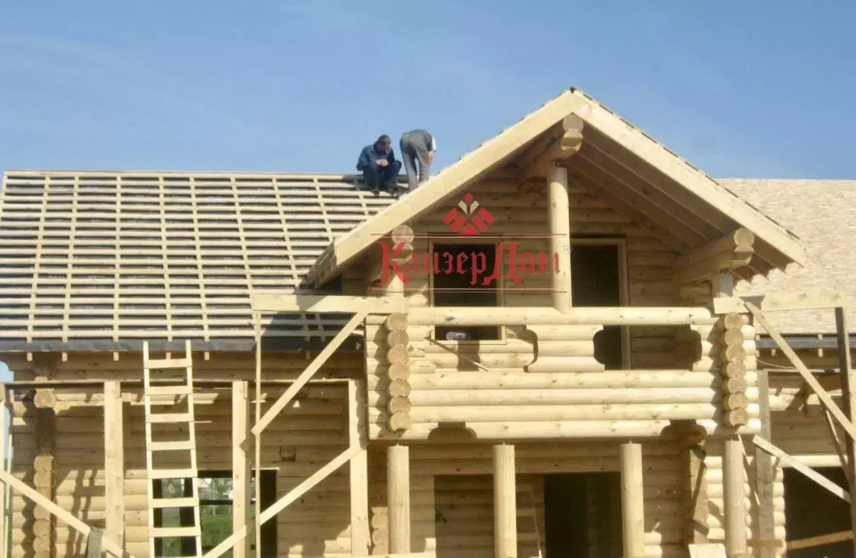 Коттедж из оцилиндрованного бревна 178 м² в Уфе — фотография 5
