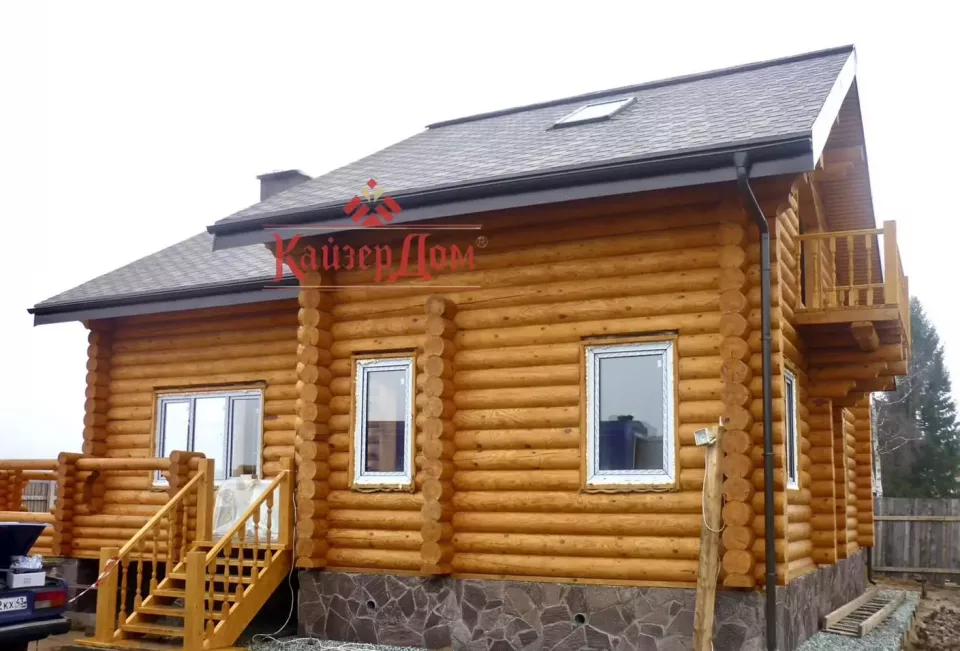 Дом из оцилиндрованного бревна с сауной 183 м² в Кировской области — фотография 3