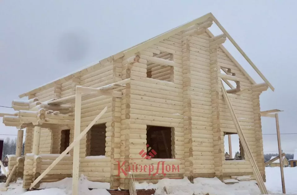 Дом из оцилиндрованного бревна 126,5 м² в Кировской области — фотография 14