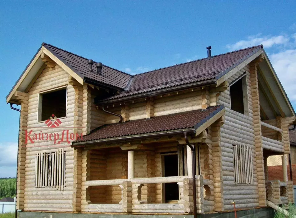 Дом с баней из оцилиндрованного бревна 165 м² в Татарстане — фотография 4