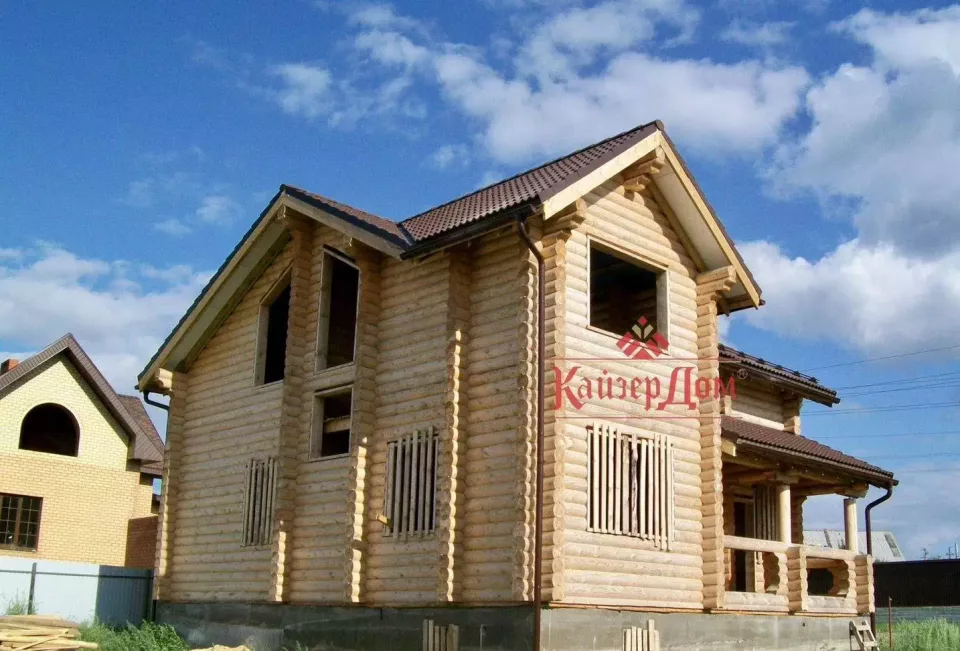 Дом с баней из оцилиндрованного бревна 165 м² в Татарстане — фотография 6