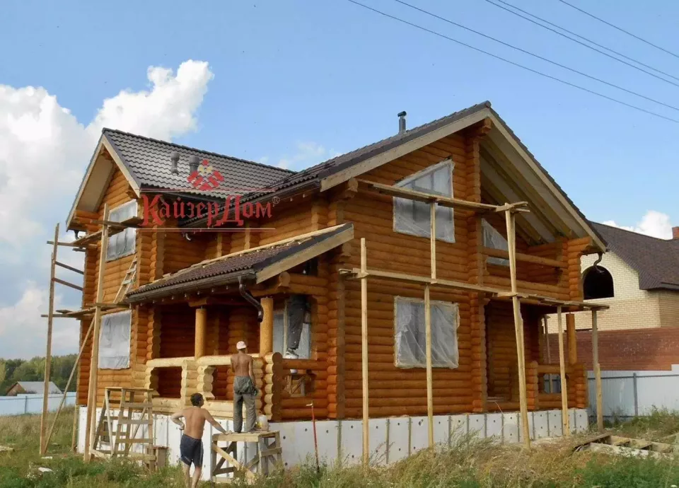 Дом с баней из оцилиндрованного бревна 165 м² в Татарстане — фотография 8