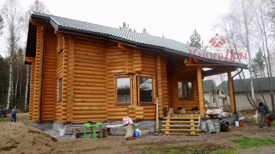 Дом из оцилиндрованного бревна 138 м² в Подмосковье — фотография 12