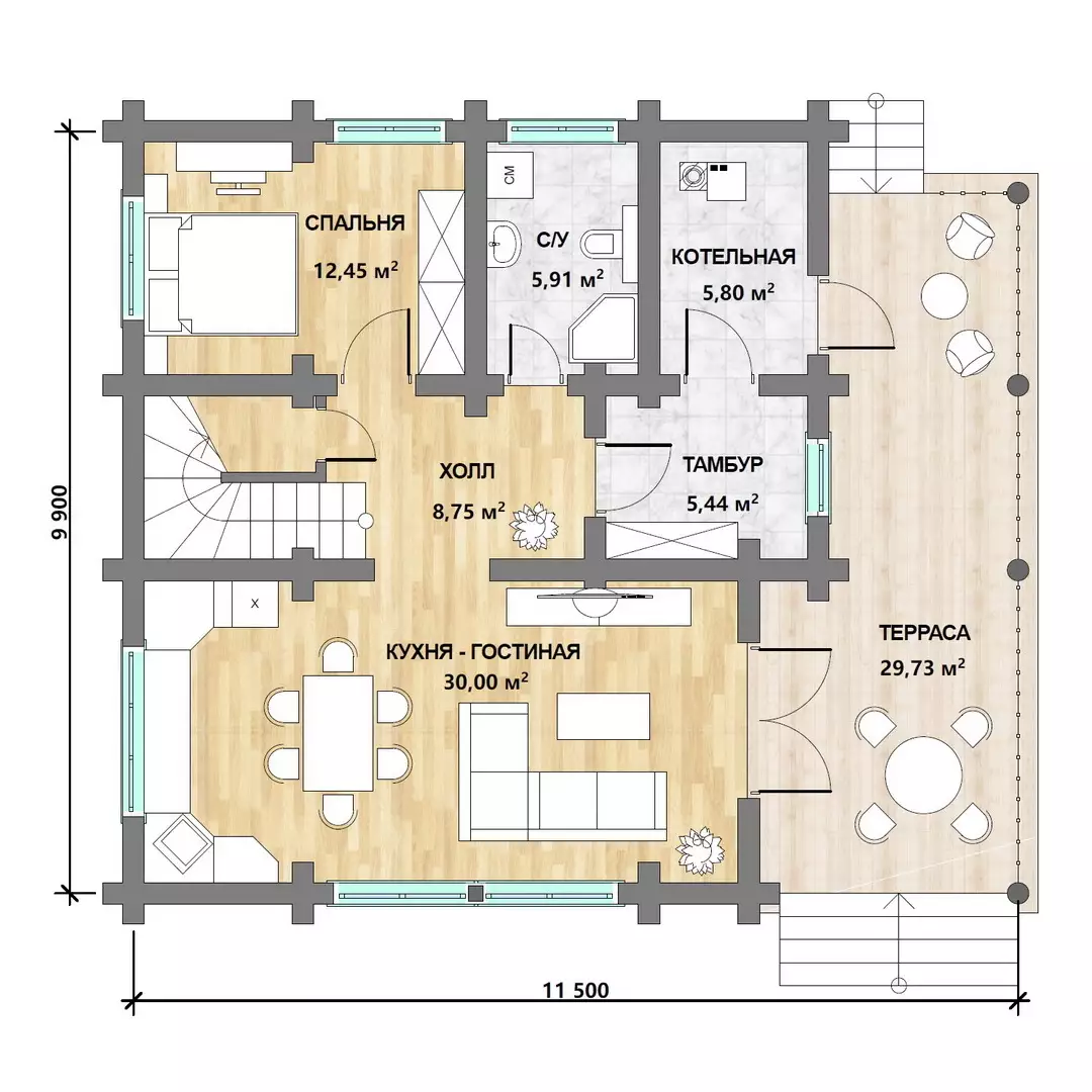 Фотография - Проект дома «Дом в Одинцово» 164 м²